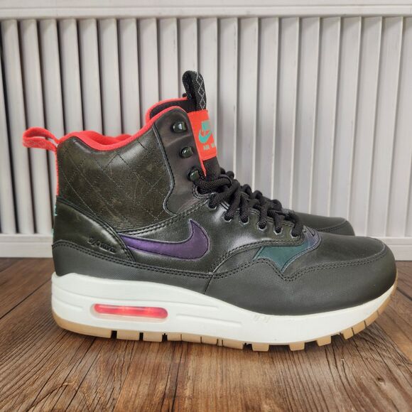 Nike Air Max 1 Mid Sneakerboot Womens Size 8.5 Sequoia Green Shoes 807307-300 - Picture 1 of 9